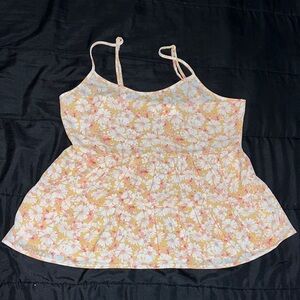 Pink Rose Floral Camisole - Cream and Pink